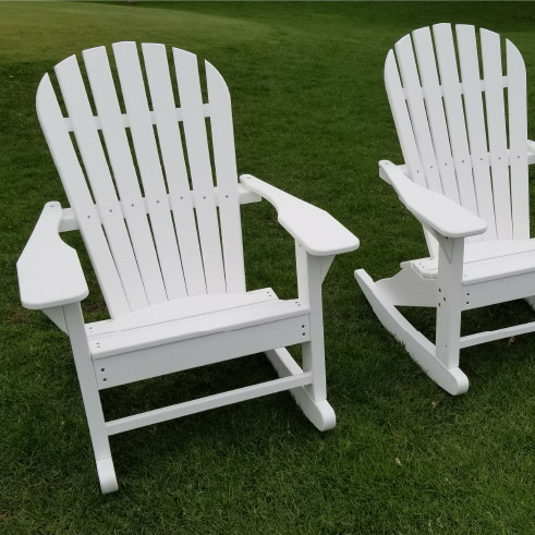 White Rocking Adirondack Chair