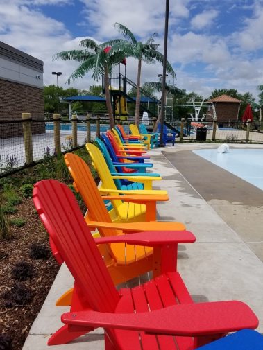 Bright Colored Poly Adirondack Chairs