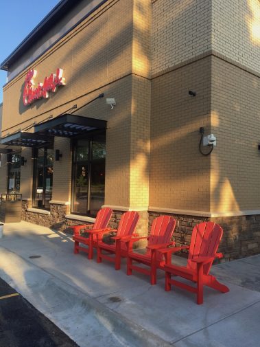 Custom Red Adirondack Chairs